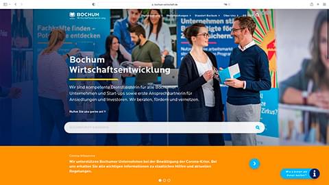 Screenshot der Website www.bochum-wirtschaft.de